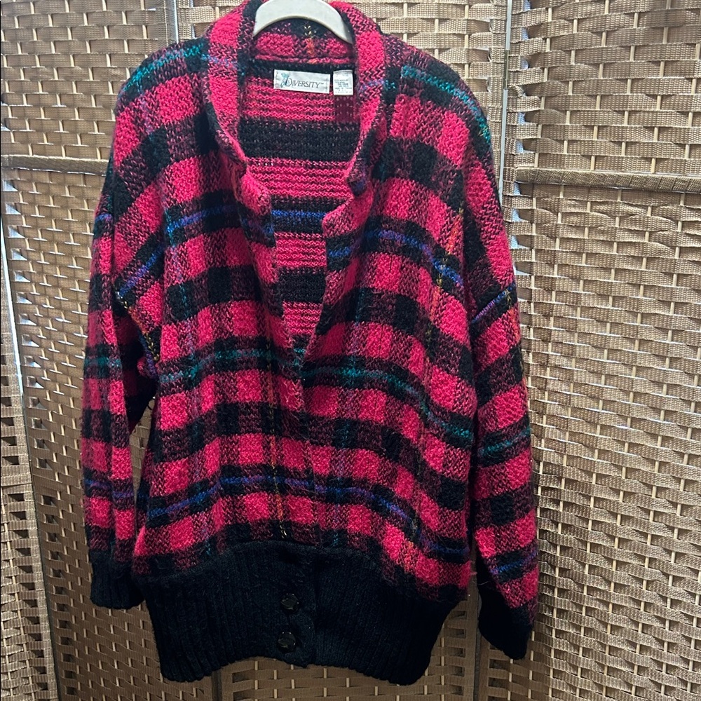 Diversity vintage Pink and Black Striped Cardigan 3X